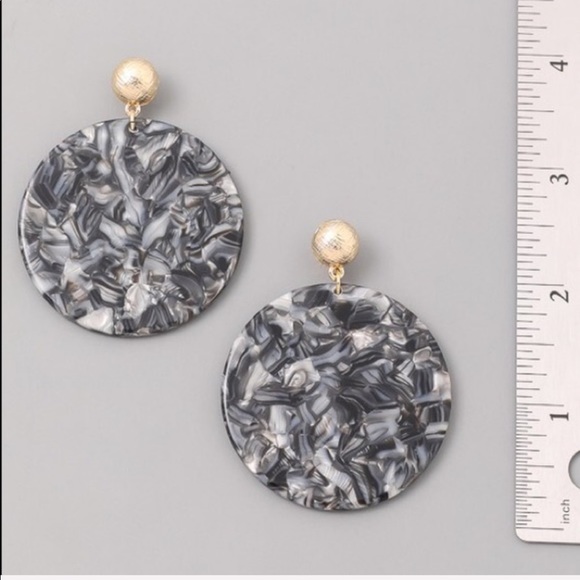 Marbled Acrylic Earrings - Picture 2 of 2